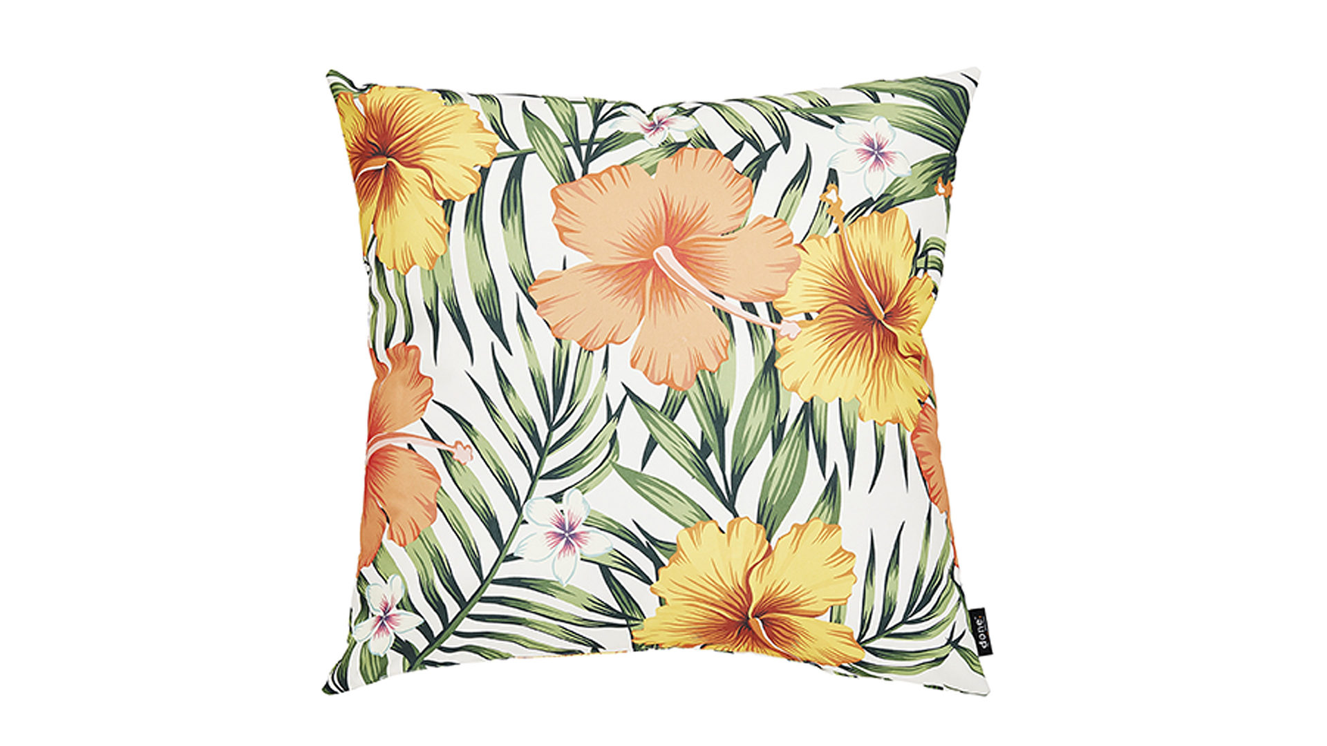 Einzelkissen Interliving BEST BUDDYS! aus Kunstfaser in Orange Interliving BEST BUDDYS! Kissen Cushion Outside Rose Mallow Dessin Hibiscus – ca. 65 x 65 cm