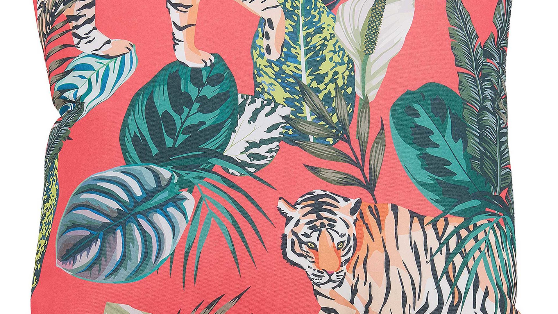 Einzelkissen Done.® aus Kunstfaser in Orange done.® Kissen Cushion Outside Tiger Dessin Tiger – ca. 65 x 65 cm