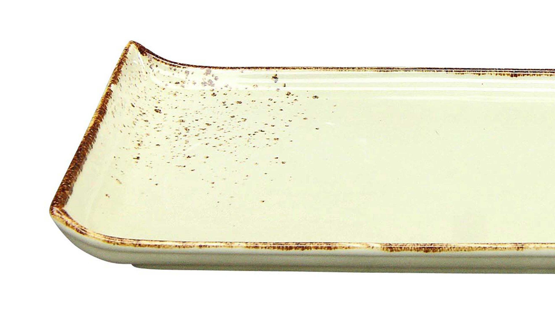 Servierplatte Creatable aus Steinzeug in Beige CREATABLE Nature Collection – BBQ-Servierplatte sandfarbenes Steinzeug – ca. 33 x 17 cm