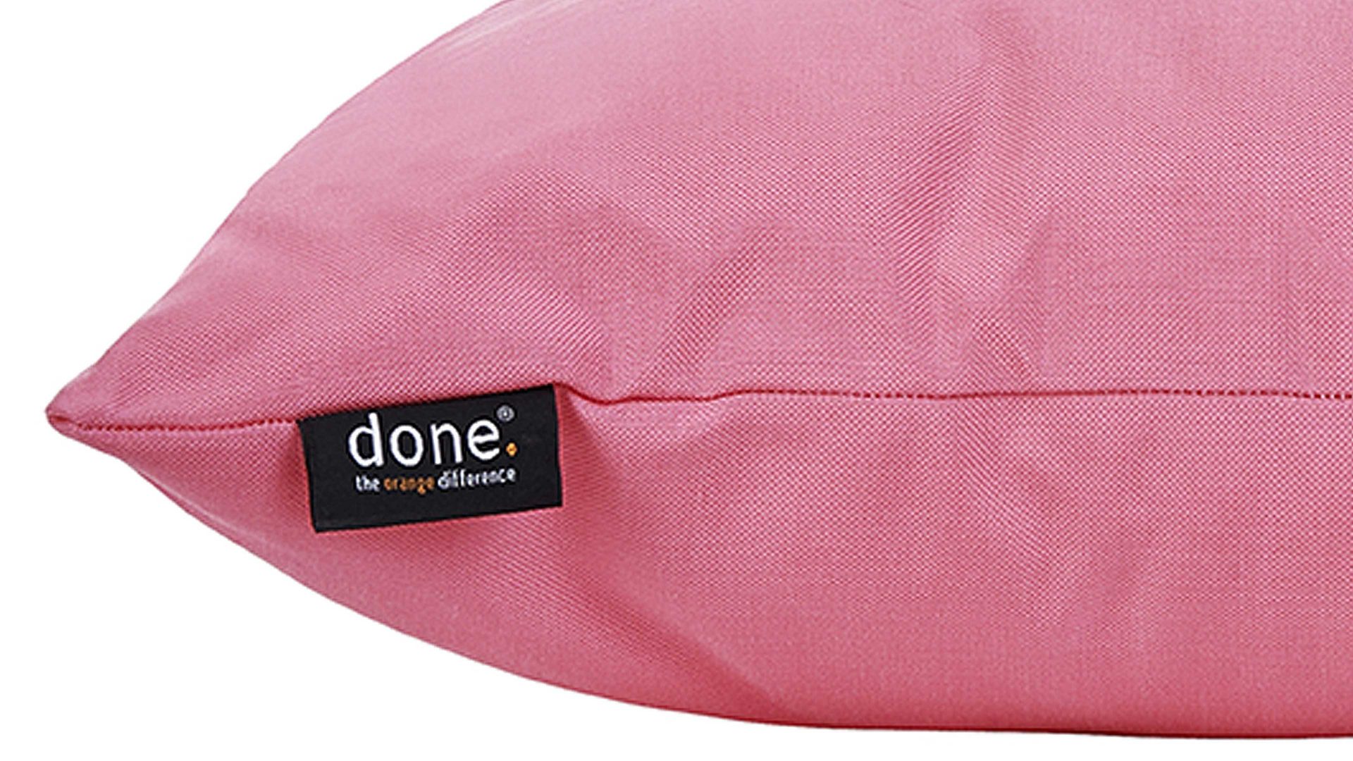 Einzelkissen Done.® aus Kunstfaser in Pink done.® Kissen Cushion Outside blossomfarbener Olefinbezug – ca. 45 x 45 cm