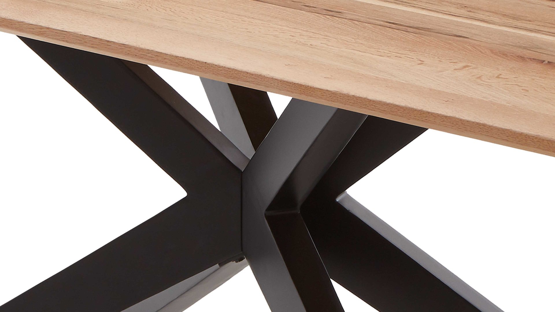 Esstisch Niehoff sitzmoebel aus Holz in Holzfarben NIEHOFF SITZMÖBEL Esstisch Windhoek Balkeneiche & Eisen - ca. 160 x 100 cm