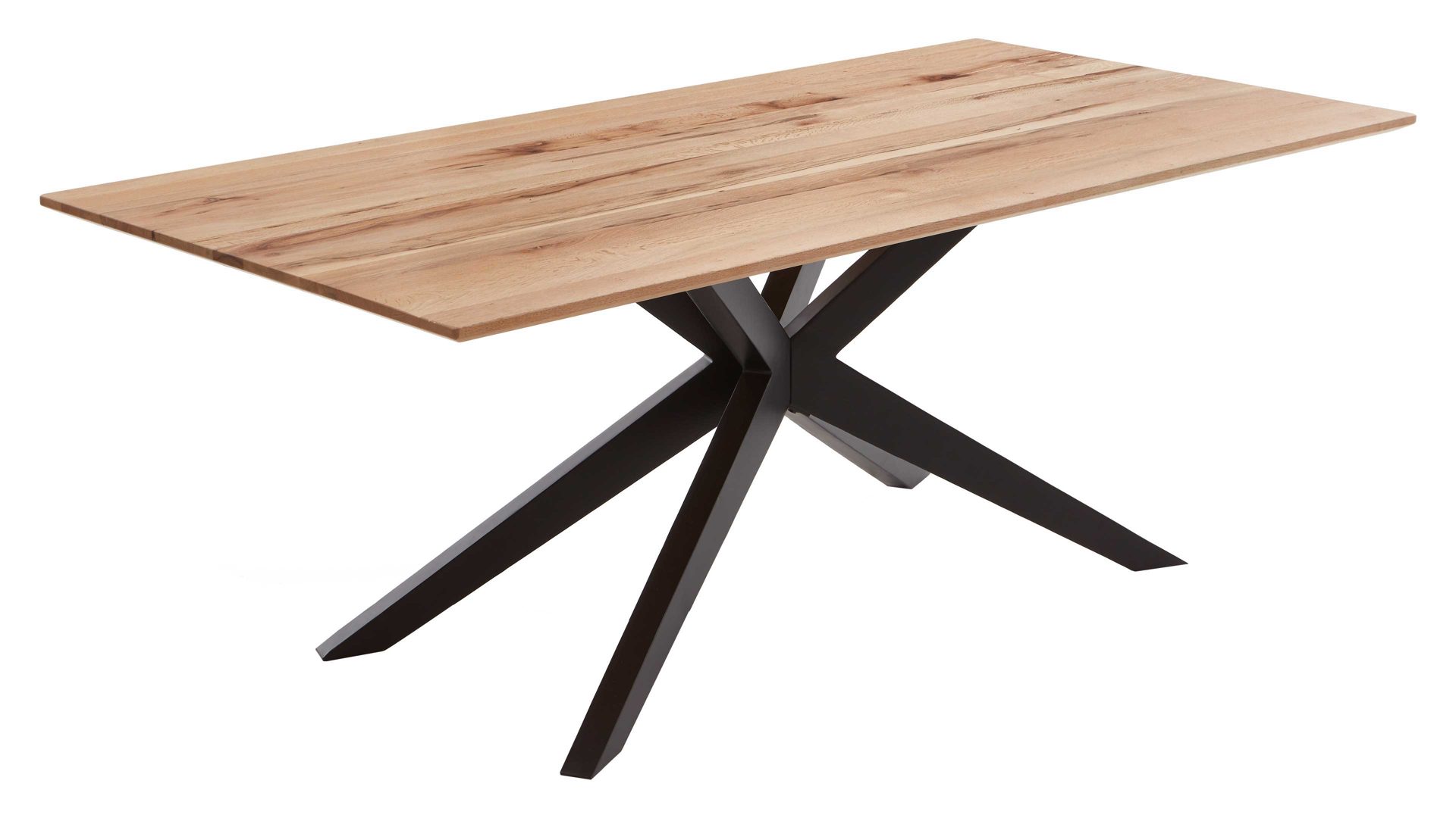 Esstisch Niehoff sitzmoebel aus Holz in Holzfarben NIEHOFF SITZMÖBEL Esstisch Windhoek Balkeneiche & Eisen - ca. 160 x 100 cm