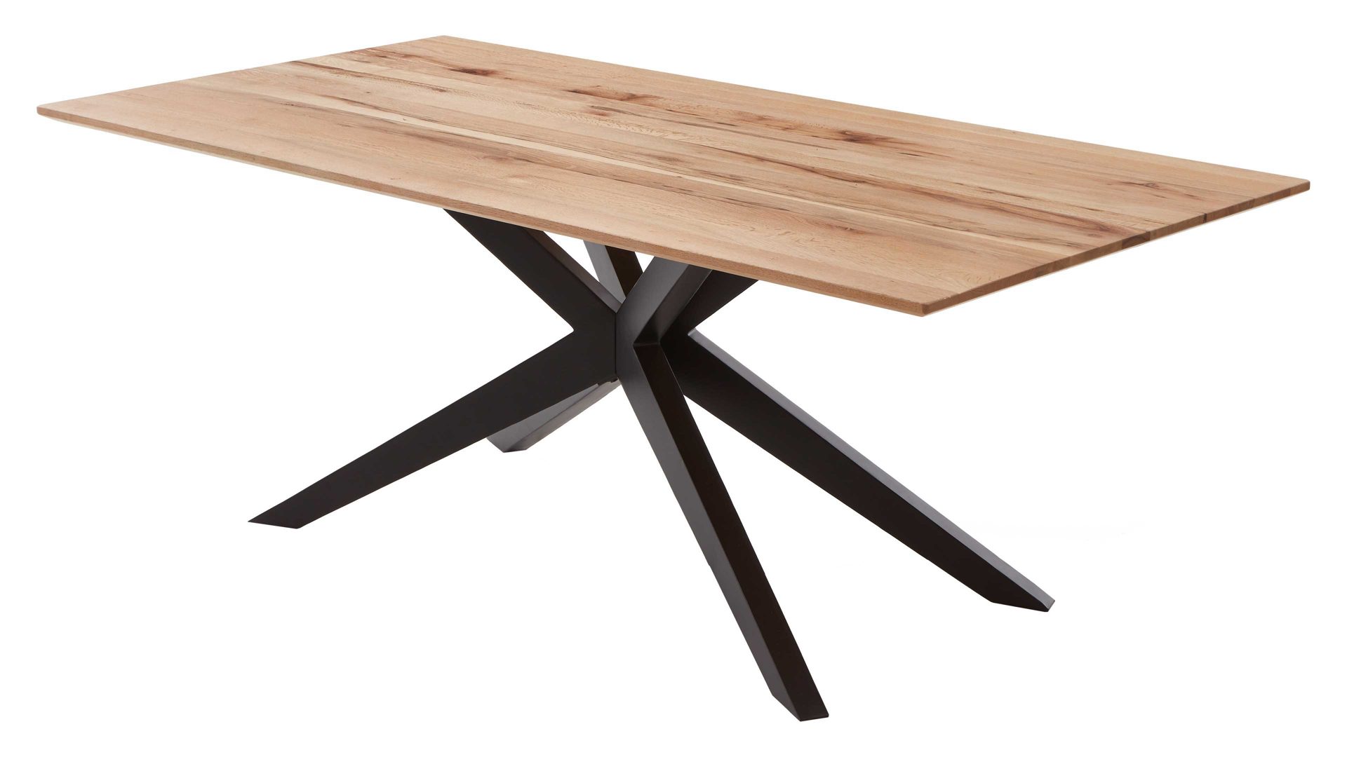 Esstisch Niehoff sitzmoebel aus Holz in Holzfarben NIEHOFF SITZMÖBEL Esstisch Windhoek Balkeneiche & Eisen - ca. 200 x 100 cm