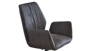 Polsterstuhl Niehoff sitzmoebel aus Mikrofaser in Grau NIEHOFF SITZMÖBEL Armlehnstuhl Windhoek anthrazitfarbene Mikrofaser Aberdeen & Eisen