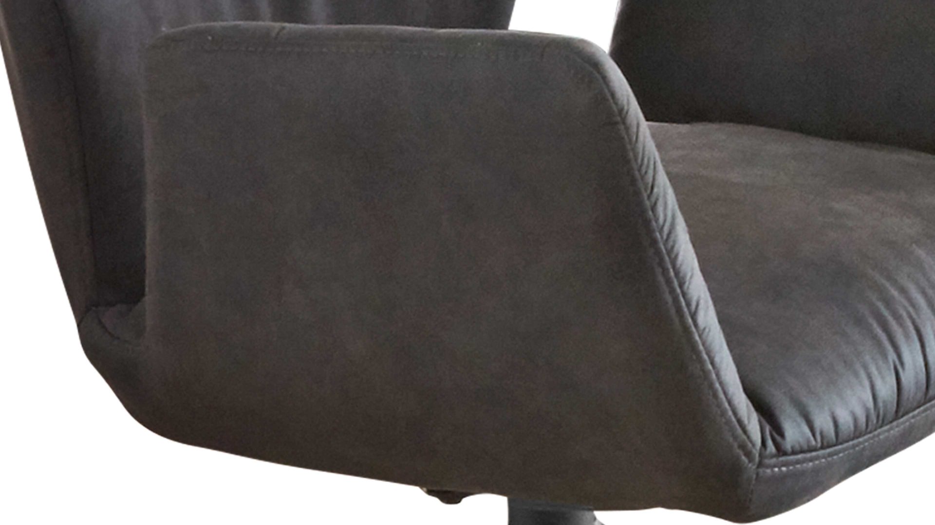 Polsterstuhl Niehoff sitzmoebel aus Mikrofaser in Grau NIEHOFF SITZMÖBEL Armlehnstuhl Windhoek anthrazitfarbene Mikrofaser Aberdeen & Eisen