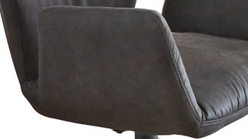 Polsterstuhl Niehoff sitzmoebel aus Mikrofaser in Grau NIEHOFF SITZMÖBEL Armlehnstuhl Windhoek anthrazitfarbene Mikrofaser Aberdeen & Eisen