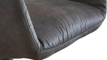 Polsterstuhl Niehoff sitzmoebel aus Mikrofaser in Grau NIEHOFF SITZMÖBEL Armlehnstuhl Windhoek anthrazitfarbene Mikrofaser Aberdeen & Eisen