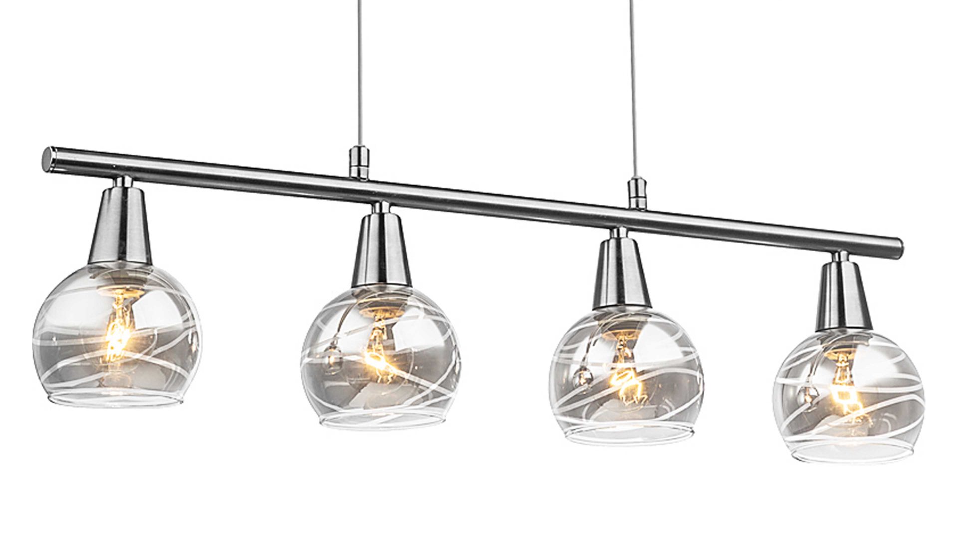 Pendelleuchte Globo lighting aus Glas in Grau GLOBO LED-Pendelleuchte Roman rauchfarbenes & klares Glas, Nickel matt – Länge ca. 60 cm