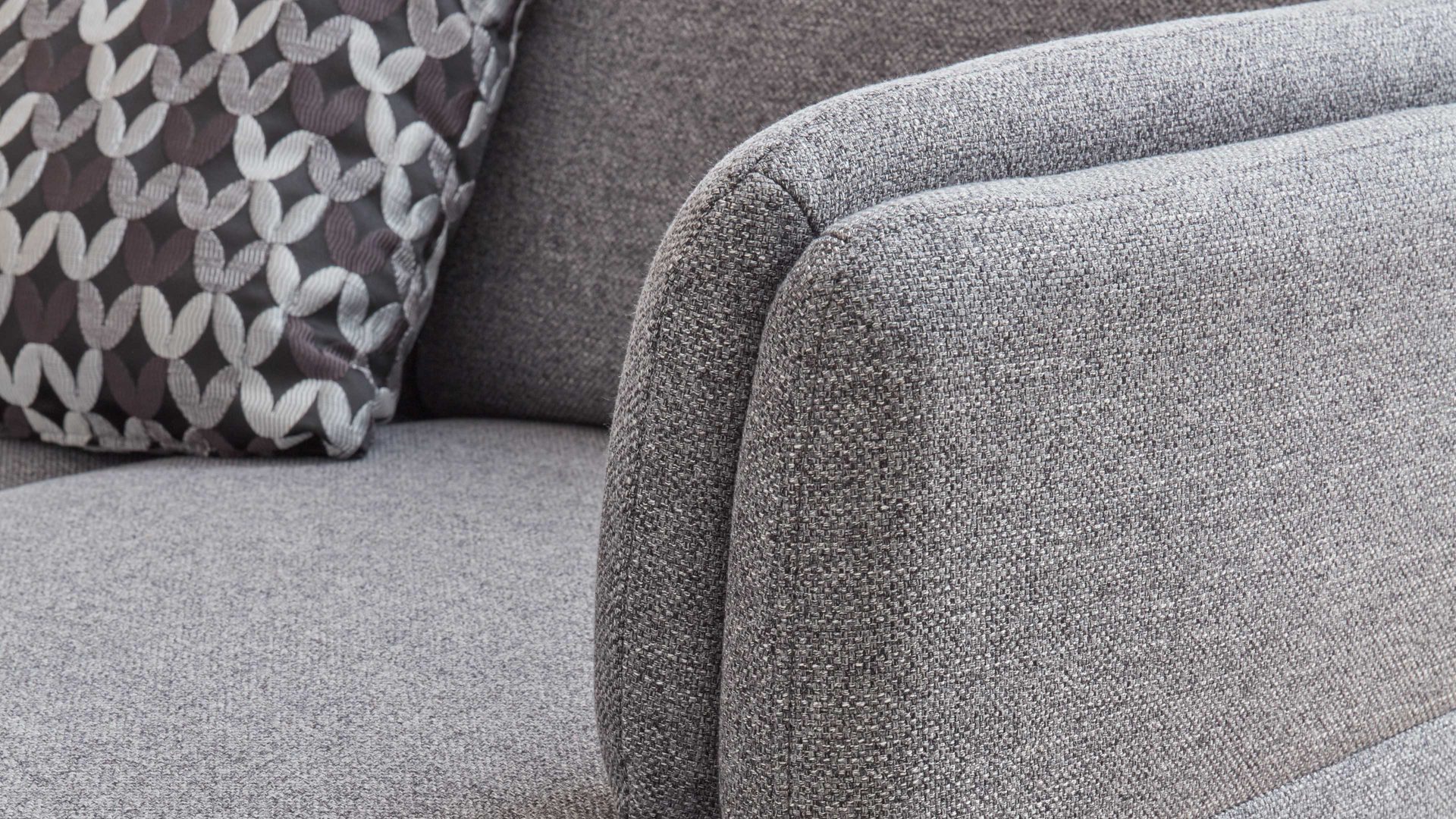 Ecksofa modulmaster aus Stoff in Grau Modulmaster MM-ZE1080 - Ecksofa in U-Form stahlgraues Flachgewebe Unica & Metallfüße – Stellfläche ca. 200 x 305 cm