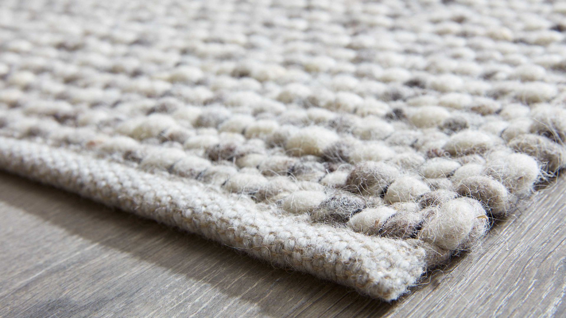 Handwebteppich Interliving aus Naturfaser in Weiß Interliving Teppich Serie B-8001 Kalkstein – ca. 200 x 240 cm