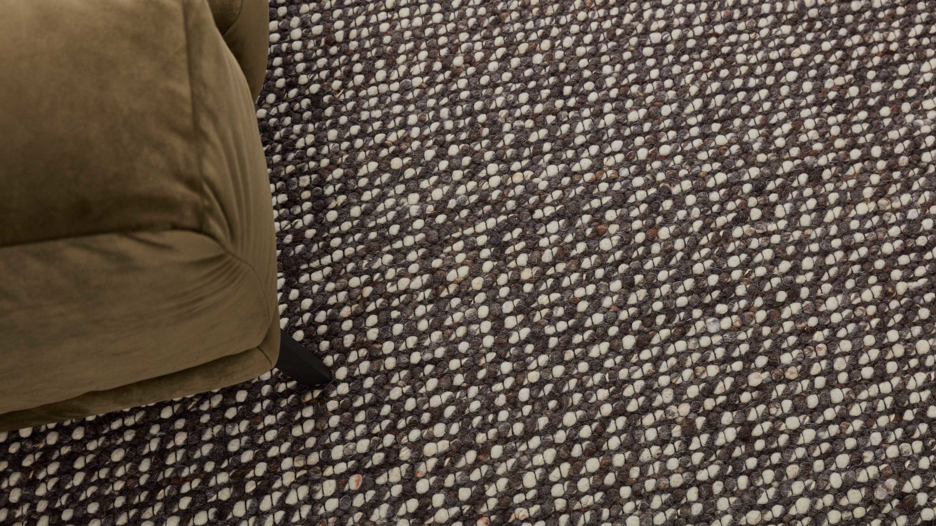 Handwebteppich Interliving aus Naturfaser in Braun Interliving Teppich Serie B-8001 perlfarbene Schurwolle – ca. 200 x 240 cm