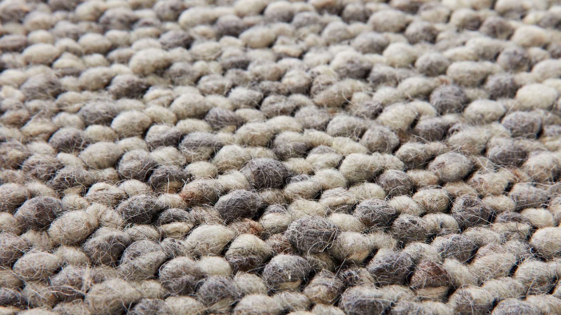 Handwebteppich Interliving aus Naturfaser in Hellgrau Interliving Teppich Serie B-8001 steinfarbene Schurwolle – ca. 140 x 190 cm