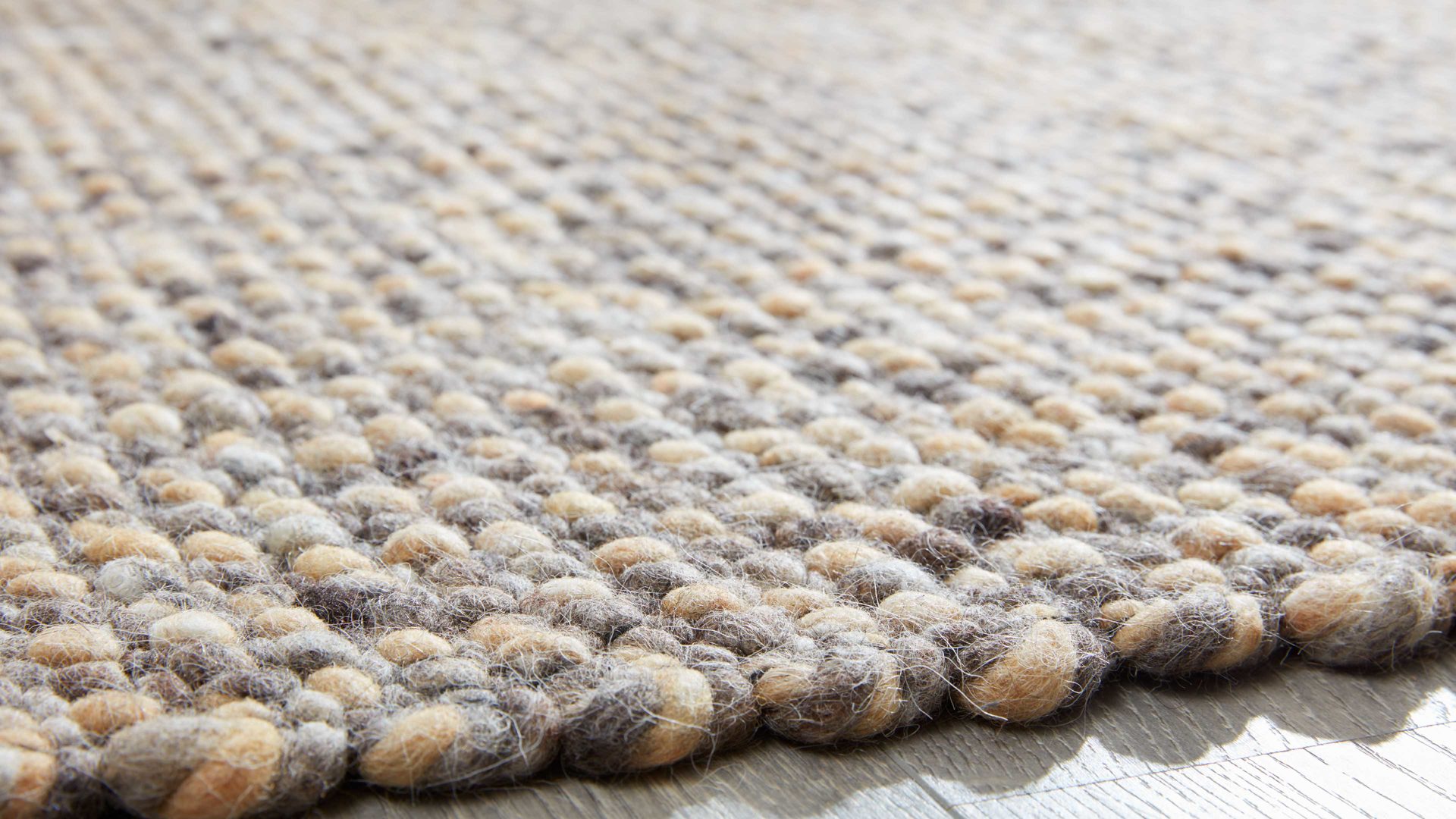 Handwebteppich Interliving aus Naturfaser in Hellbraun Interliving Teppich Serie B-8001 saharafarbene Schurwolle – ca. 250 x 340 cm