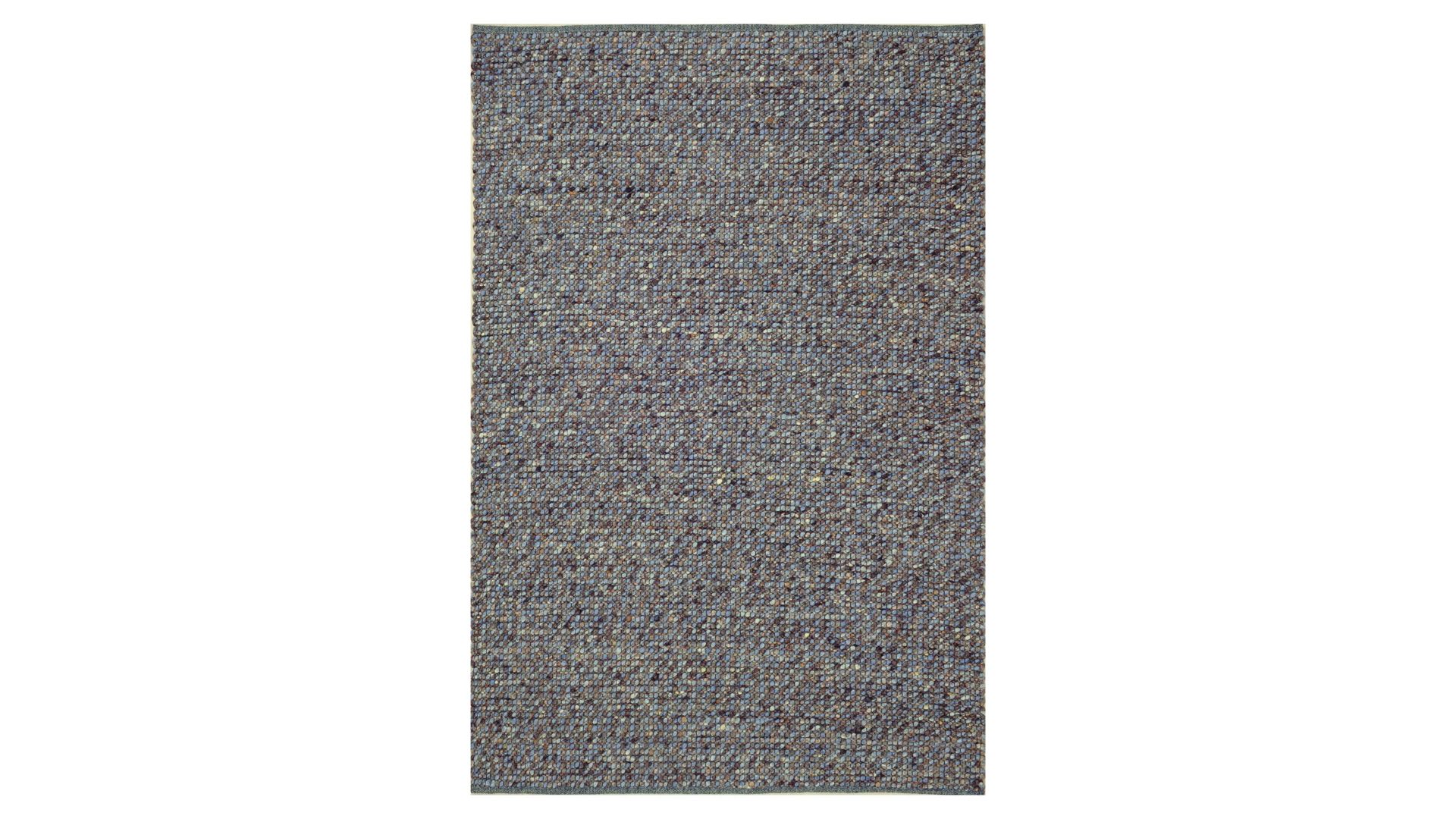 Handwebteppich Interliving aus Naturfaser in Dunkelblau Interliving Teppich Serie B-8001 oceanfarbene Schurwolle – ca. 200 x 290 cm