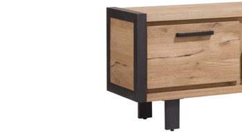 Lowboard WOODS & TRENDS aus Holz in Holzfarben WOODS & TRENDS Medienmöbel bzw. Lowboard Brooklyn Railway braunes Eichefurnier – zwei Türen, eine Schublade