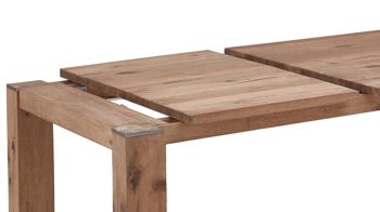 Auszugtisch WOODS & TRENDS aus Holz in Holzfarben WOODS & TRENDS Auszugtisch Canova railwaybraunes Eichefurnier & Metall – ca. 100-240 x 100 cm