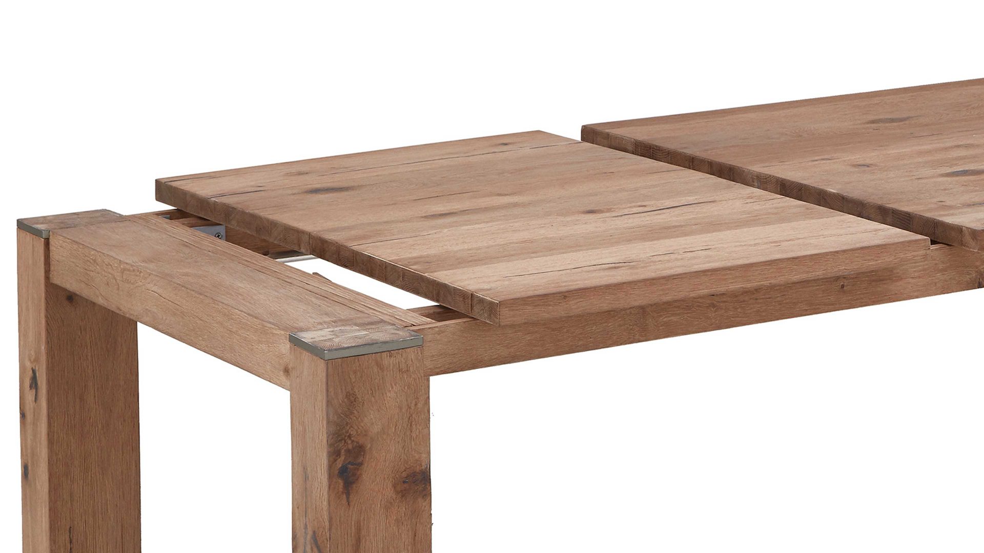 Auszugtisch WOODS & TRENDS aus Holz in Holzfarben WOODS & TRENDS Auszugtisch Canova railwaybraunes Eichefurnier & Metall – ca. 100-240 x 100 cm