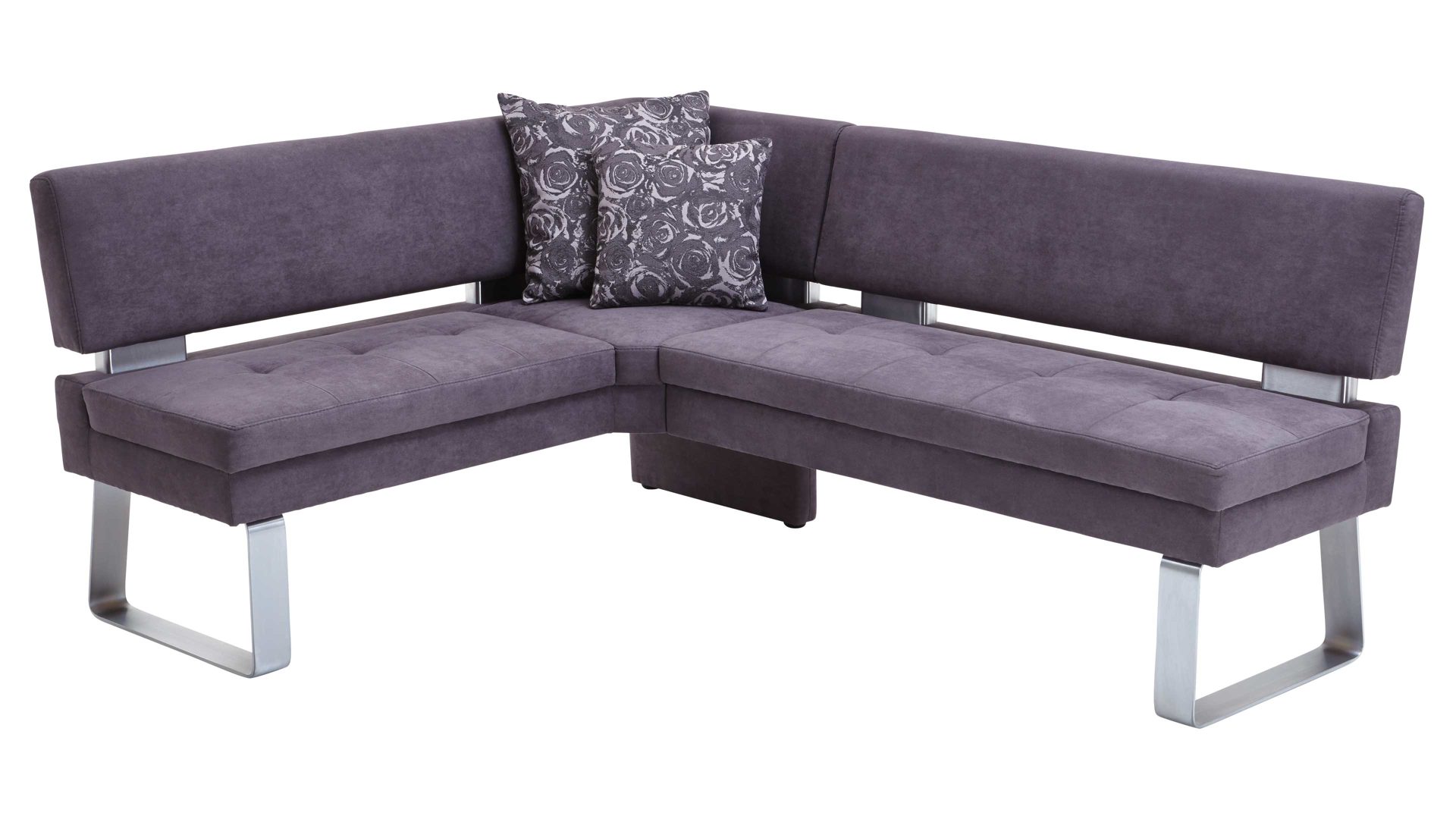 Eckbank combinessa aus Stoff in Anthrazit Combinessa Genesis - Eckbank anthrazitfarbene Mikrofaser 520-82 & Edelstahl – Stellfläche ca. 160 x 199 cm