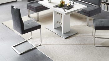 Schwingstuhl combinessa aus Stoff in Anthrazit Combinessa Genesis - Schwingstuhl anthrazitfarbene Mikrofaser 520-82 & Edelstahl