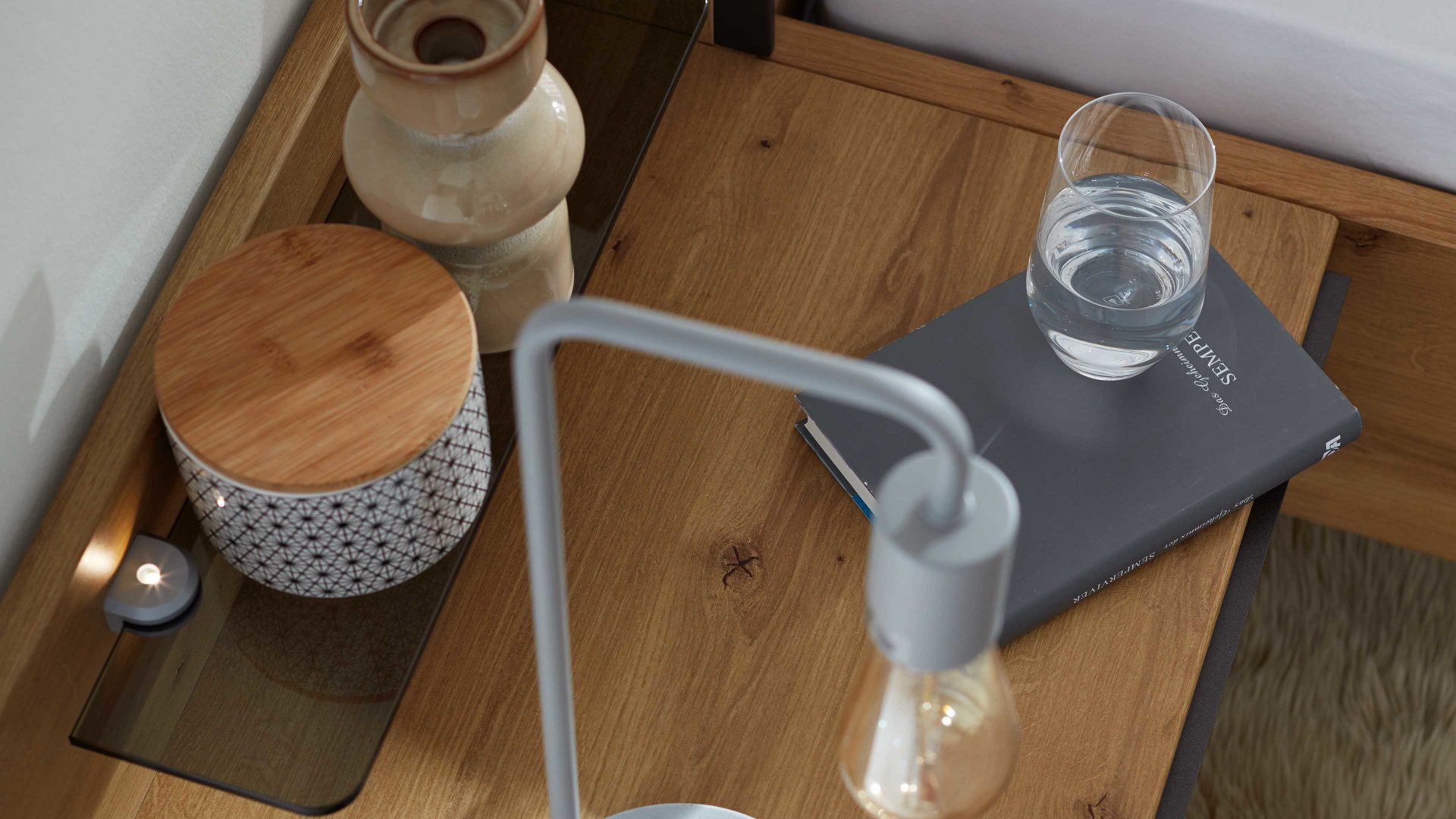 Paneel Interliving aus Holz in Holzfarben Interliving Kleiderschrank Serie 1205 – Paneel-Set 115 zweiteilig - Eiche Bianco & Rauchglas