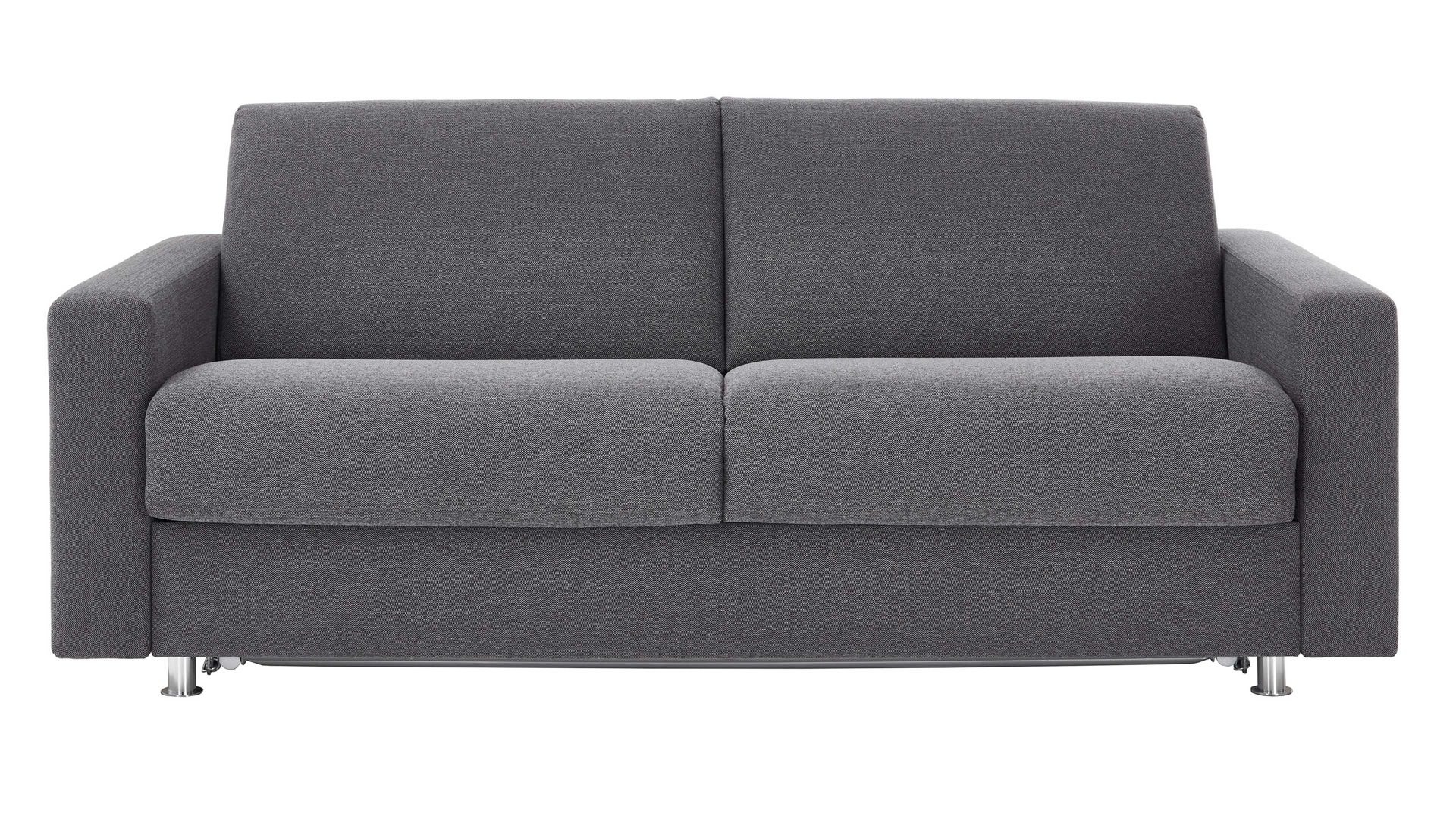 Schlafsofa comfortmaster besser sitzen, liegen, leben aus Stoff in Anthrazit Messina Funktionssofa - Schlafcouch anthrazitfarbener Webstoff 8-2122 & Chromfüße 84 - Breite ca. 177 cm