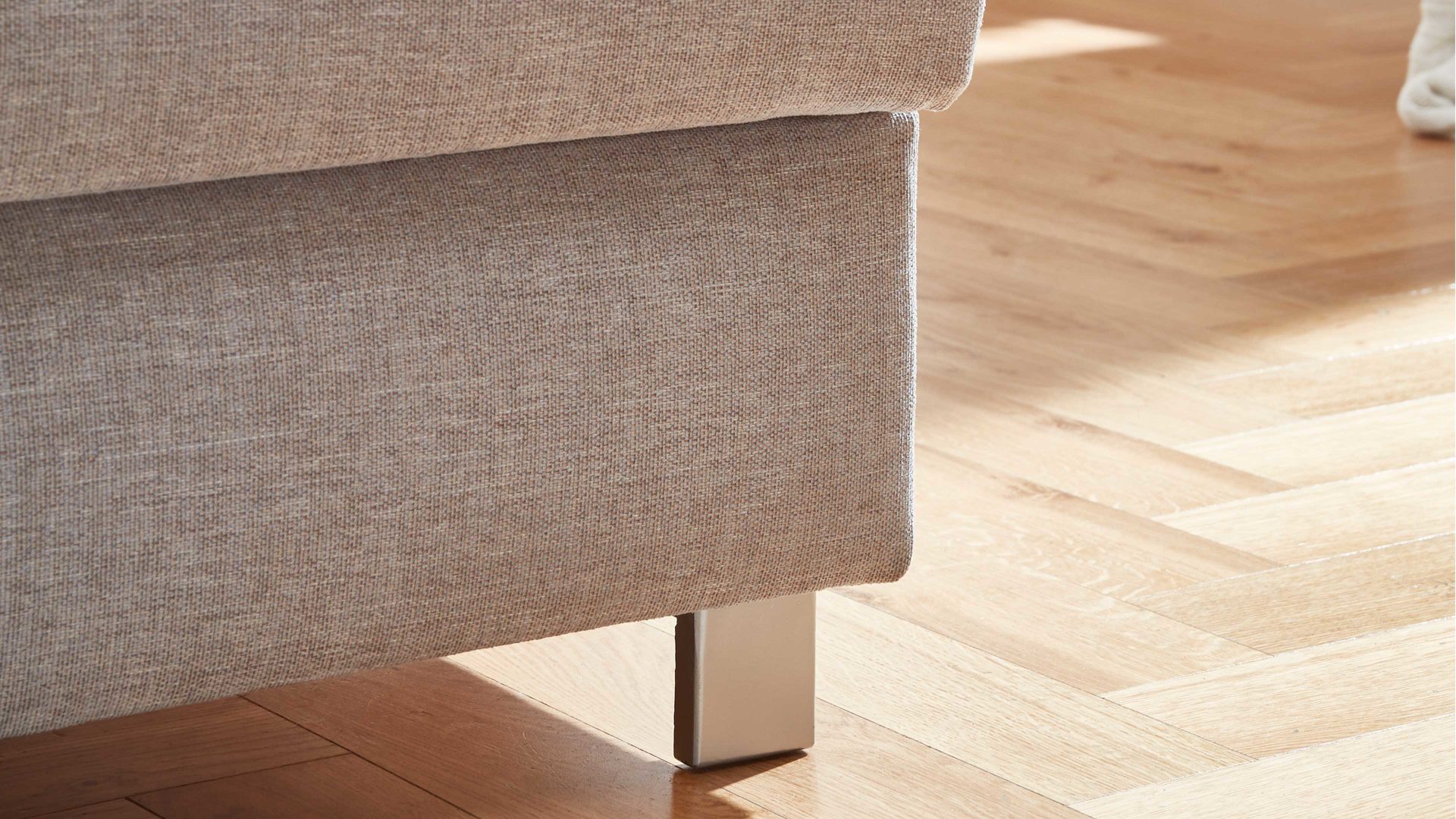 Ecksofa comfortmaster besser sitzen, liegen, leben aus Stoff in Hellblau Comfortmaster Messina - Ecksofa hellblauer Bezug 8-8001 - Stellfläche ca. 281 x 160 cm