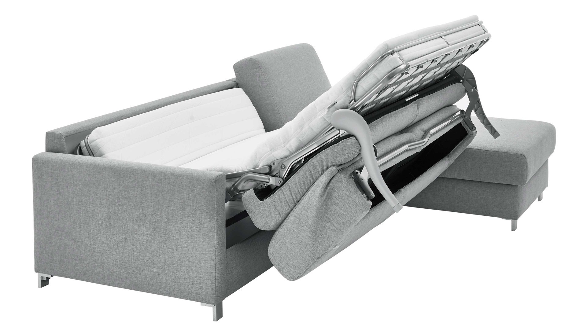 Ecksofa comfortmaster besser sitzen, liegen, leben aus Stoff in Hellblau Comfortmaster Messina - Ecksofa hellblauer Bezug 8-8001 - Stellfläche ca. 281 x 160 cm