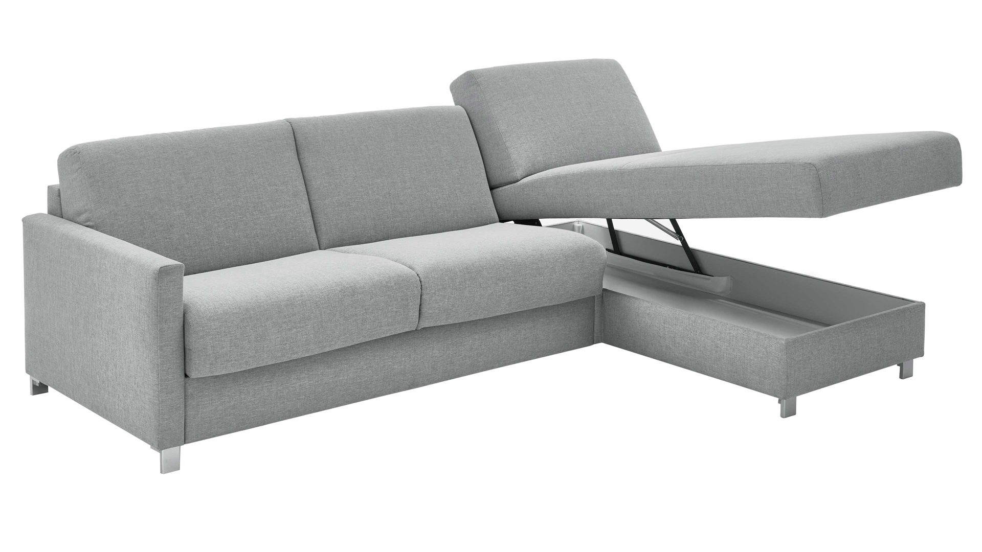 Ecksofa comfortmaster besser sitzen, liegen, leben aus Stoff in Hellblau Comfortmaster Messina - Ecksofa hellblauer Bezug 8-8001 - Stellfläche ca. 281 x 160 cm