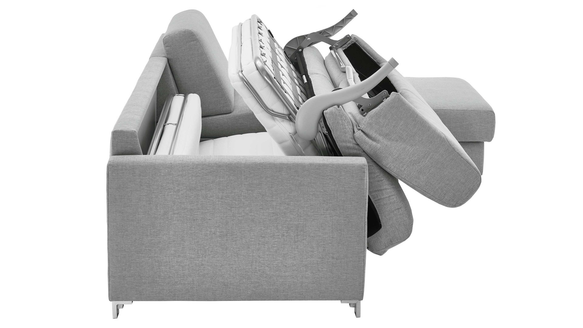 Ecksofa comfortmaster besser sitzen, liegen, leben aus Stoff in Hellblau Messina - Ecksofa hellblauer Bezug 8-8001 - Stellfläche ca. 281 x 160 cm
