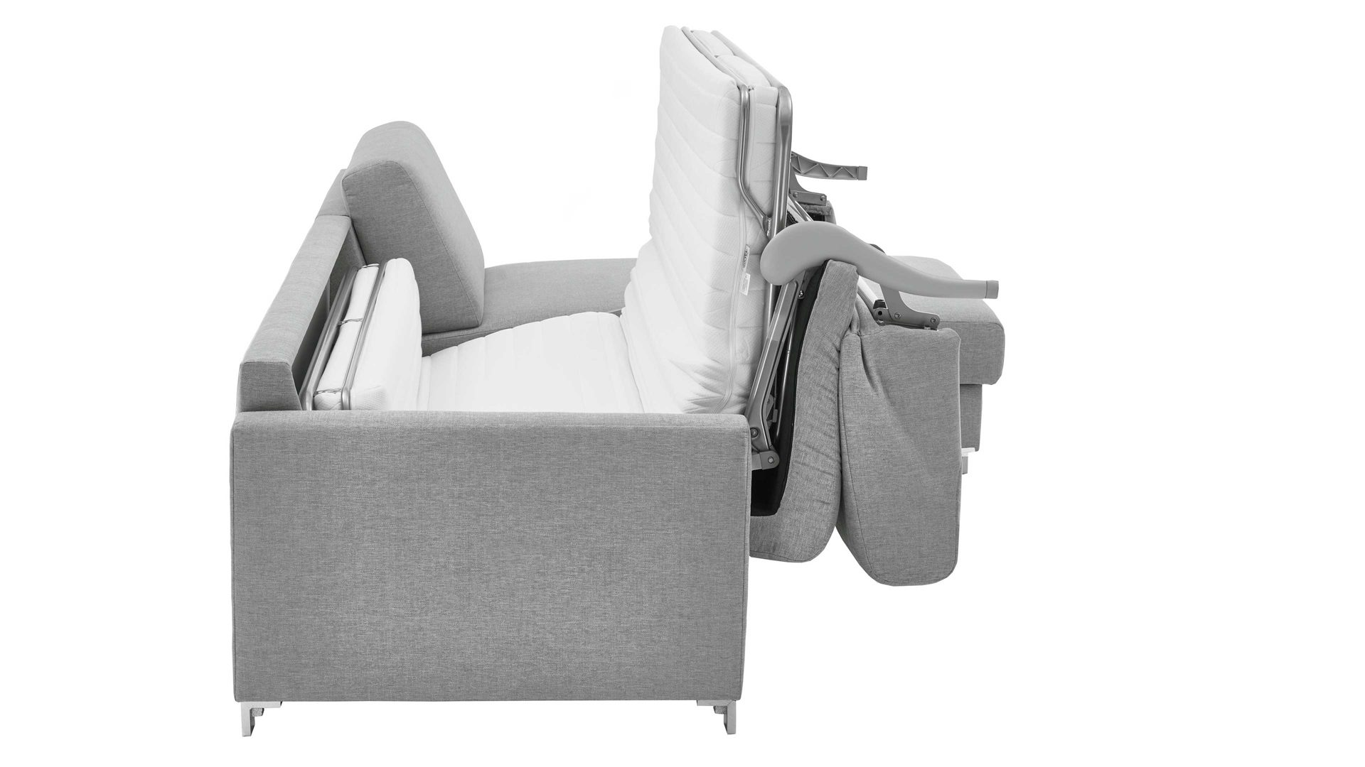 Ecksofa comfortmaster besser sitzen, liegen, leben aus Stoff in Hellblau Comfortmaster Messina - Ecksofa hellblauer Bezug 8-8001 - Stellfläche ca. 281 x 160 cm