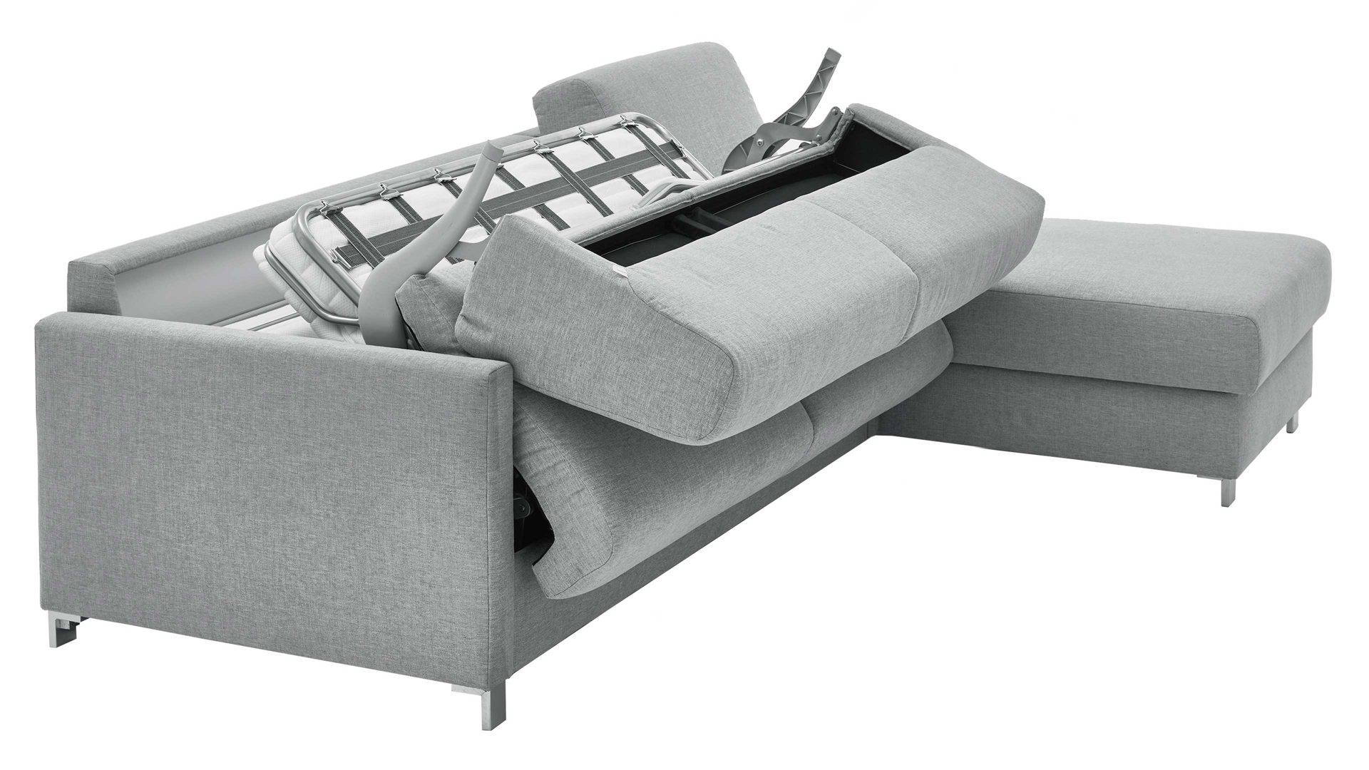 Ecksofa comfortmaster besser sitzen, liegen, leben aus Stoff in Hellblau Comfortmaster Messina - Ecksofa hellblauer Bezug 8-8001 - Stellfläche ca. 281 x 160 cm