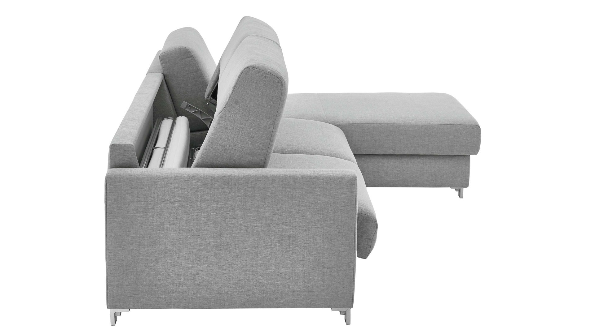 Ecksofa comfortmaster besser sitzen, liegen, leben aus Stoff in Hellblau Comfortmaster Messina - Ecksofa hellblauer Bezug 8-8001 - Stellfläche ca. 281 x 160 cm