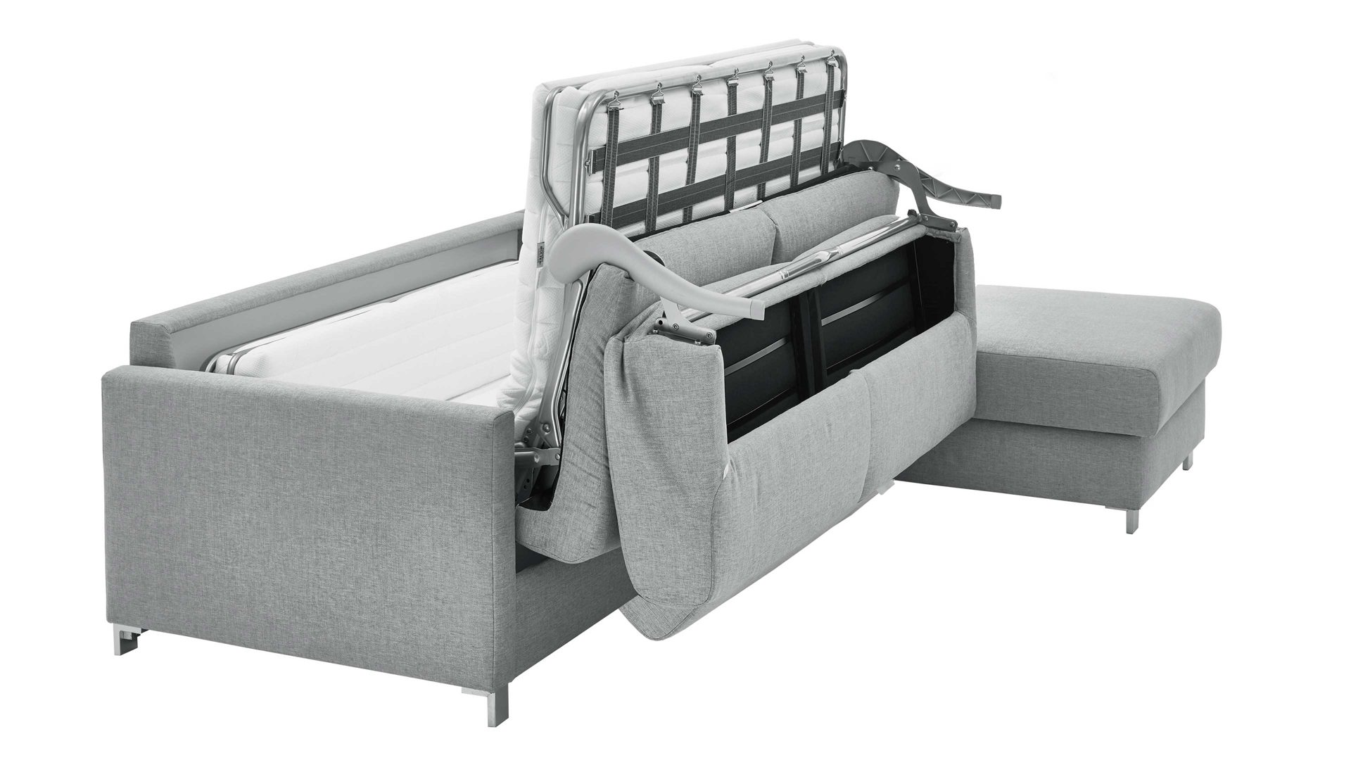 Ecksofa comfortmaster besser sitzen, liegen, leben aus Stoff in Hellblau Comfortmaster Messina - Ecksofa hellblauer Bezug 8-8001 - Stellfläche ca. 281 x 160 cm