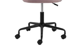 Drehstuhl Actona group aus Stoff in Pastell Drehstuhl Brooke pastellrosa Samt Vic 18 & schwarzes Drehkreuz