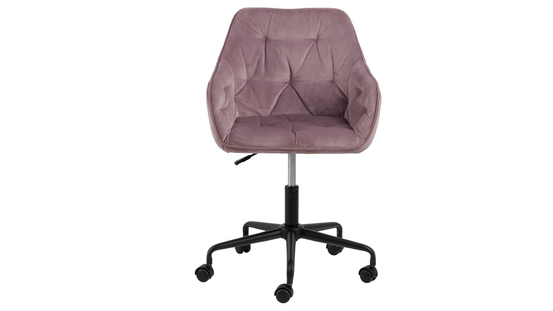 Drehstuhl Actona group aus Stoff in Pastell Drehstuhl Brooke pastellrosa Samt Vic 18 & schwarzes Drehkreuz