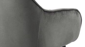 Vierfußstuhl Actona group aus Stoff in Dunkelgrau Armlehnstuhl Brooke dunkelgrauer Samt Vic 28 & schwarzes Metall