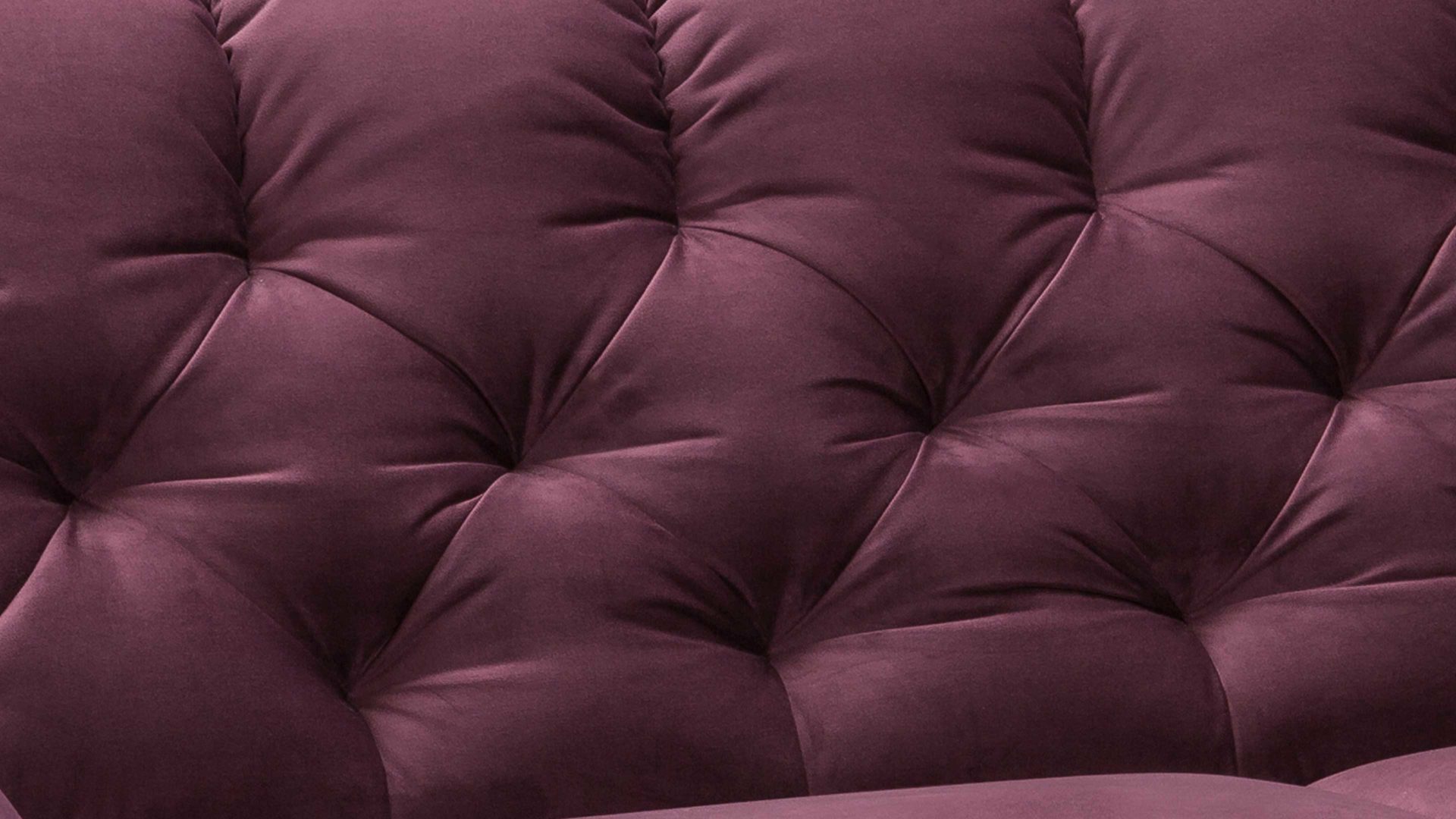 2,5-Sitzer SOFAkultur aus Stoff in Lila SOFAkultur Programm SK 254 - 2,5-Sitzer purplefarbener Bezug Velvet & mattschwarze Füße – Länge ca. 200 cm