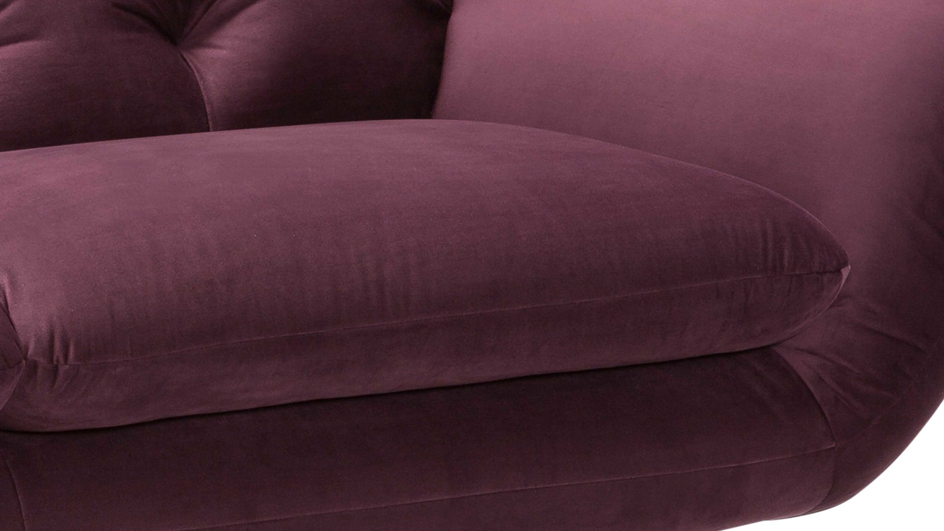 2,5-Sitzer SOFAkultur aus Stoff in Lila SOFAkultur Programm SK 254 Sixty 2.0 - 2,5-Sitzer purplefarbener Bezug Velvet & mattschwarze Füße – Länge ca. 200 cm