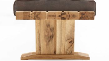 Eckbank Niehoff sitzmoebel aus Stoff in Dunkelbraun NIEHOFF SITZMÖBEL Eckbank Alica moccafarbene Mikrofaser Aberdeen & Balkeneiche – Stellfläche ca. 205 x 155 cm