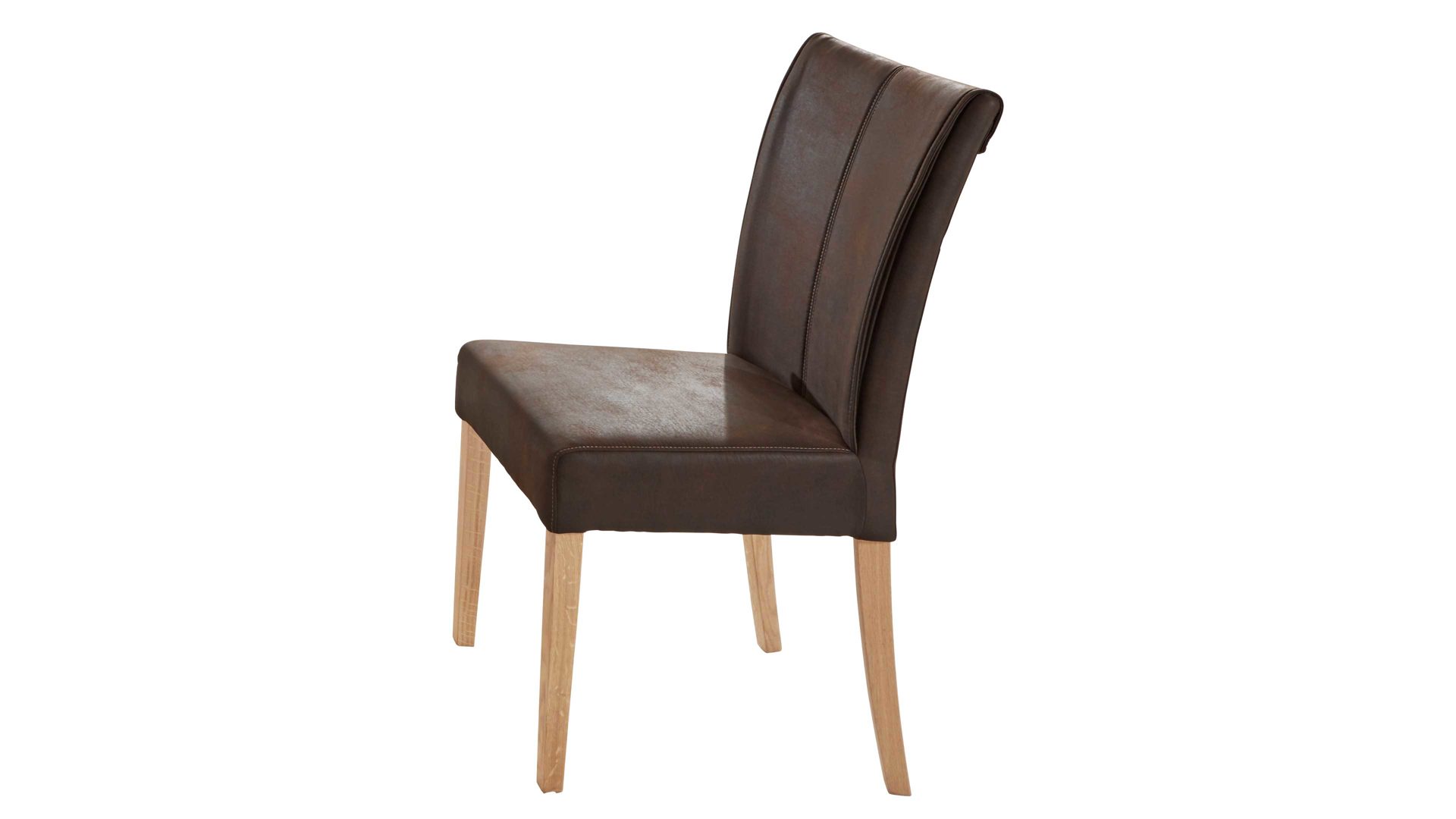 Vierfußstuhl Niehoff sitzmoebel aus Stoff in Dunkelbraun NIEHOFF SITZMÖBEL Polsterstuhl Alica moccafarbene Mikrofaser Aberdeen & Balkeneiche