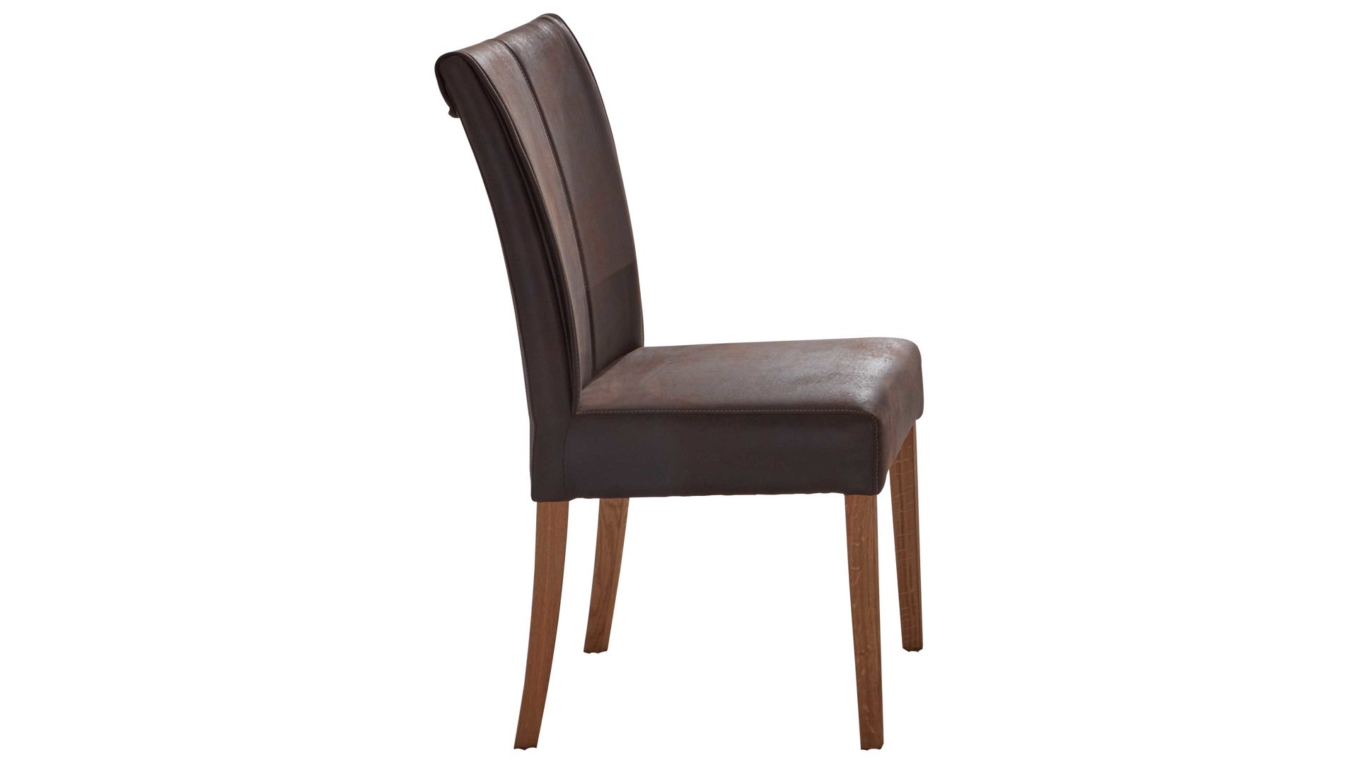 Vierfußstuhl Niehoff sitzmoebel aus Stoff in Dunkelbraun NIEHOFF SITZMÖBEL Polsterstuhl Alica moccafarbene Mikrofaser Aberdeen & Balkeneiche