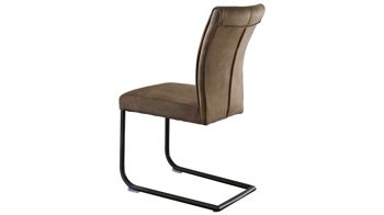 Schwingstuhl Niehoff sitzmoebel aus Stoff in Grau NIEHOFF SITZMÖBEL Schwingstuhl Alexa steinfarbene Mikrofaser Aberdeen & schwarzes Metall