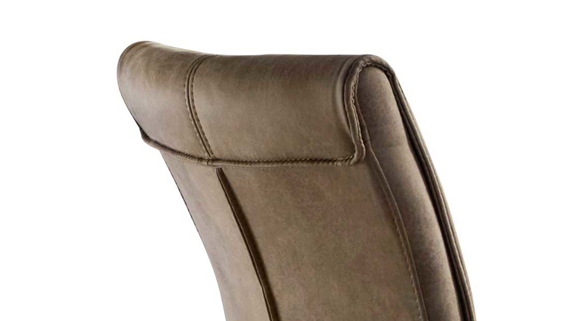 Schwingstuhl Niehoff sitzmoebel aus Stoff in Grau NIEHOFF SITZMÖBEL Schwingstuhl Alexa steinfarbene Mikrofaser Aberdeen & schwarzes Metall