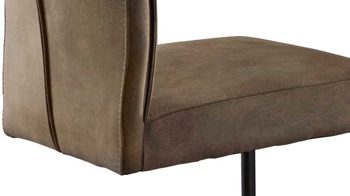 Schwingstuhl Niehoff sitzmoebel aus Stoff in Grau NIEHOFF SITZMÖBEL Schwingstuhl Alexa steinfarbene Mikrofaser Aberdeen & schwarzes Metall