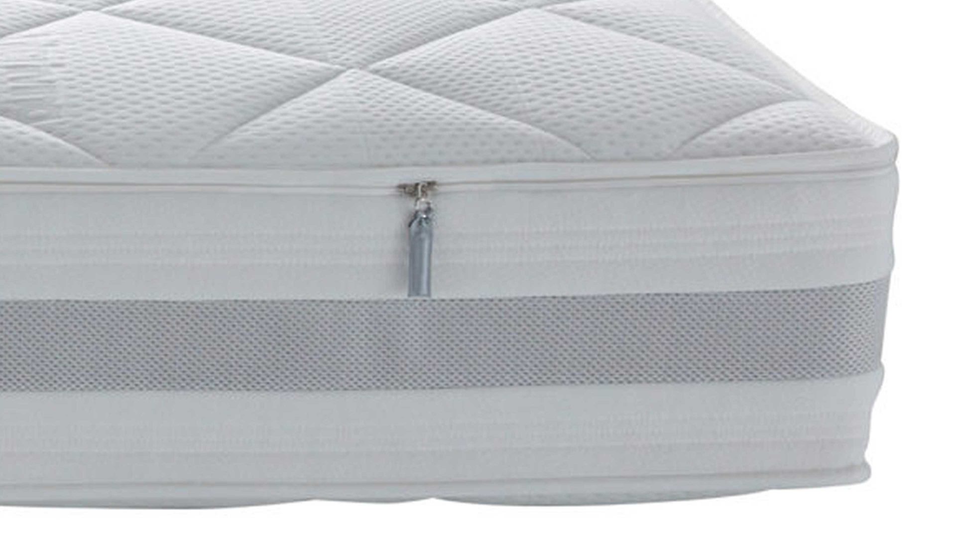 Federkernmatratze Interliving aus Stoff in Weiß Interliving Matratze Medikontur 1915 Taschenfederkern, H4 – Liegefläche ca. 160 x 200 cm