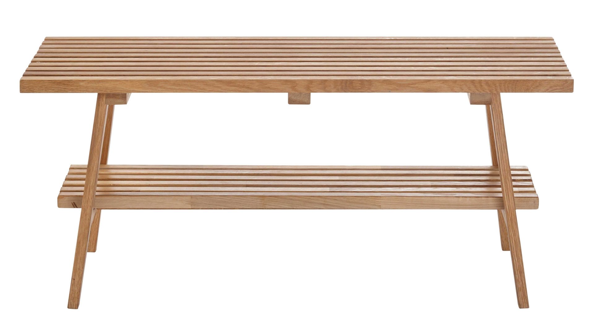 Garderobenbank Mca furniture aus Holz in Holzfarben Garderobenbank Alwar geölte Eiche - Länge ca. 100 cm