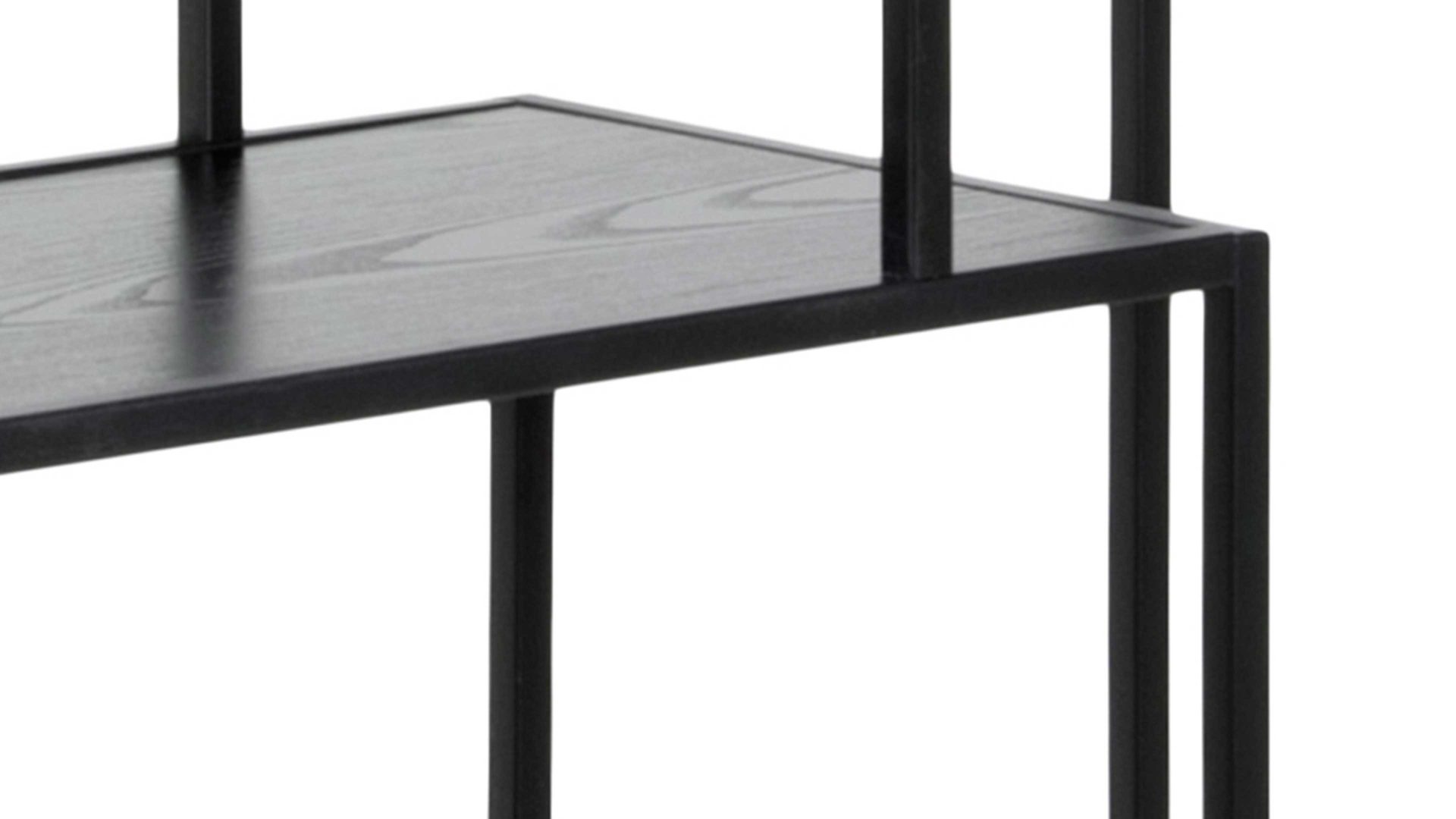 Regal Actona group aus Holz in Schwarz Regal Seaford im Industrielook auch als Flurmöbel einsetzbar schwarze Esche - ca. 77 x 185 cm