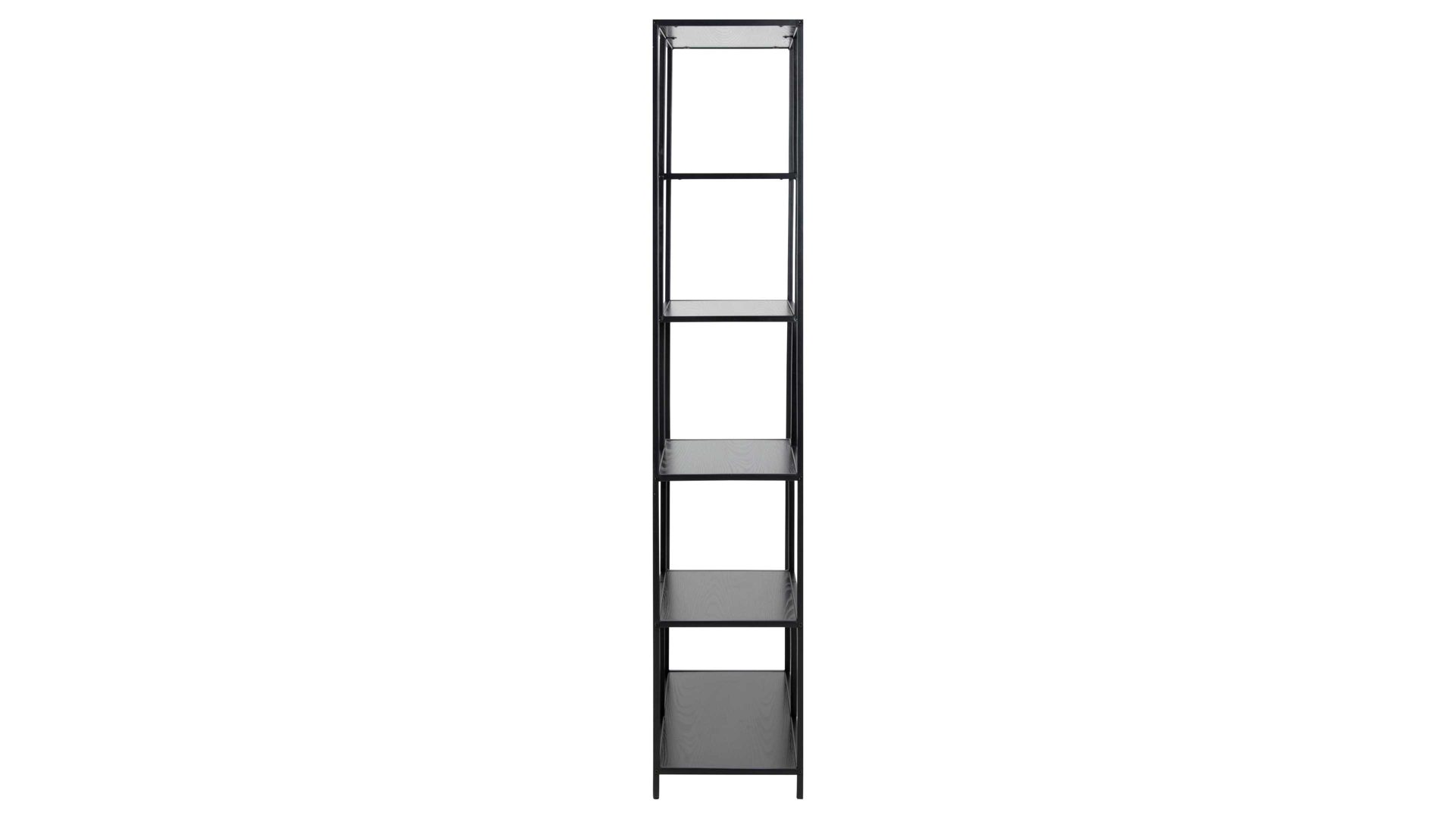 Regal Actona group aus Holz in Schwarz Regal Seaford im Industrielook auch als Flurmöbel einsetzbar schwarze Esche - ca. 77 x 185 cm