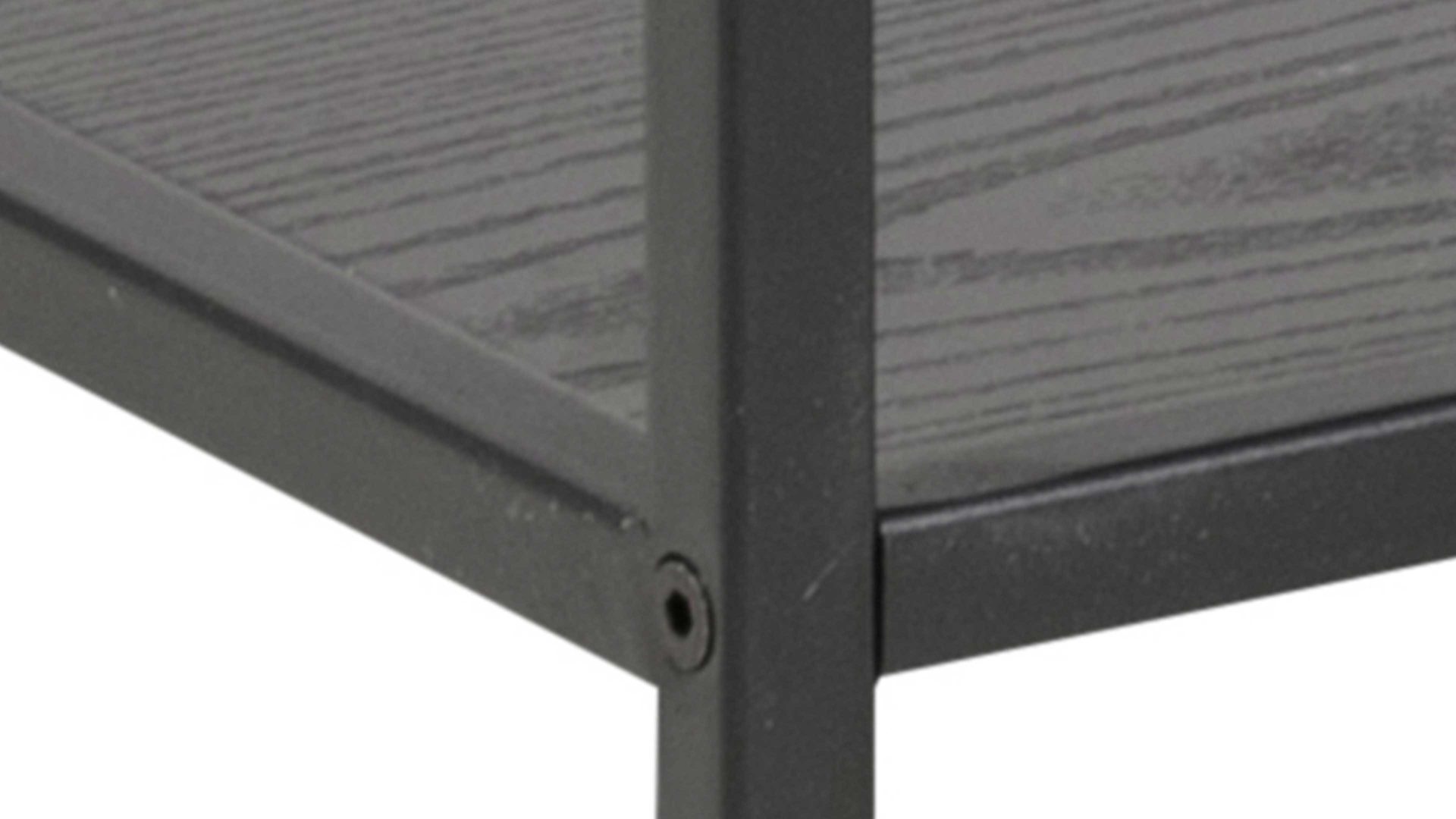 Regal Actona group aus Holz in Schwarz Regal Seaford im Industrielook als Wohnzimmermöbel schwarze Esche - ca. 114 x 78 cm