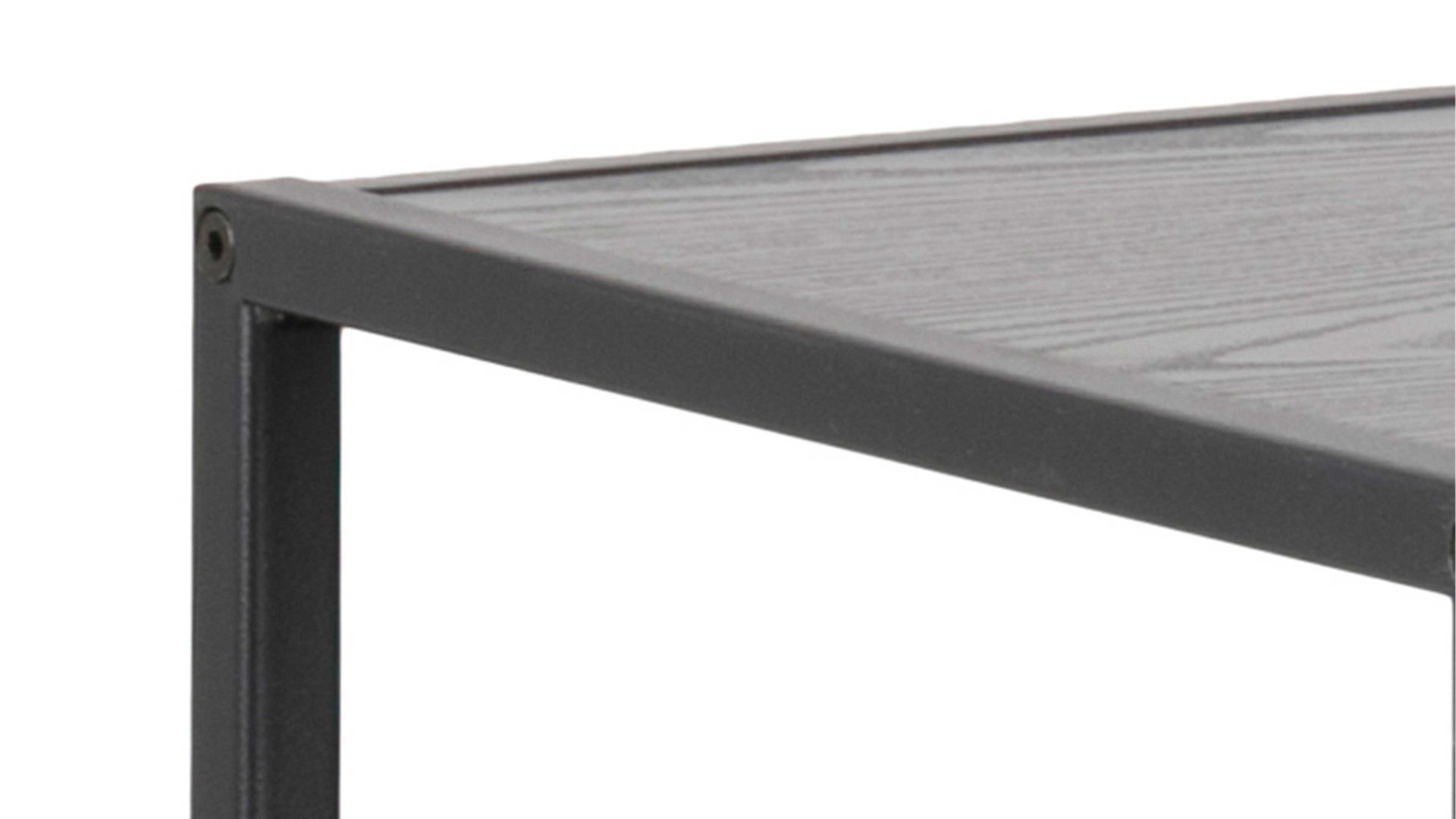 Regal Actona group aus Holz in Schwarz Regal Seaford im Industrielook als Wohnzimmermöbel schwarze Esche - ca. 114 x 78 cm